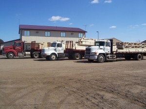 P&M Truss is currently running a fleet of five trucks for all their job site deliveries and rolling the trusses off for your project.